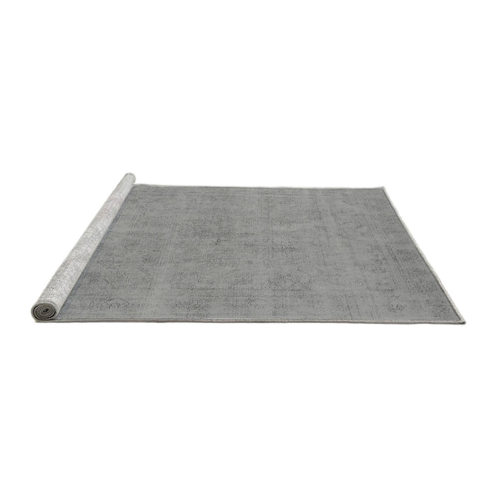 Sideview of Machine Washable Oriental Gray Industrial Rug, wshurb2167gry