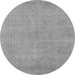 Round Oriental Gray Industrial Rug, urb2167gry