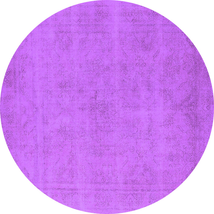 Round Oriental Purple Industrial Rug, urb2167pur