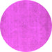 Round Oriental Pink Industrial Rug, urb2167pnk