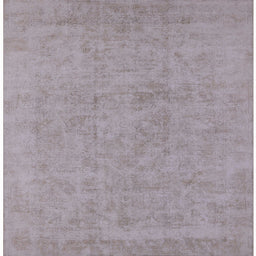 Square Mid-Century Modern Silver Pink Oriental Rug, urb2168