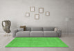 Machine Washable Oriental Green Industrial Area Rugs in a Living Room,, wshurb2168grn