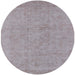 Round Mid-Century Modern Silver Pink Oriental Rug, urb2168