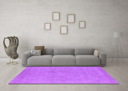 Machine Washable Oriental Purple Industrial Area Rugs in a Living Room, wshurb2168pur