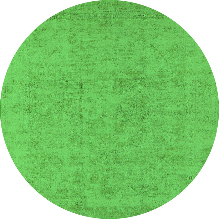Round Oriental Green Industrial Rug, urb2168grn