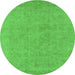 Round Oriental Green Industrial Rug, urb2168grn