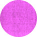 Round Oriental Pink Industrial Rug, urb2168pnk