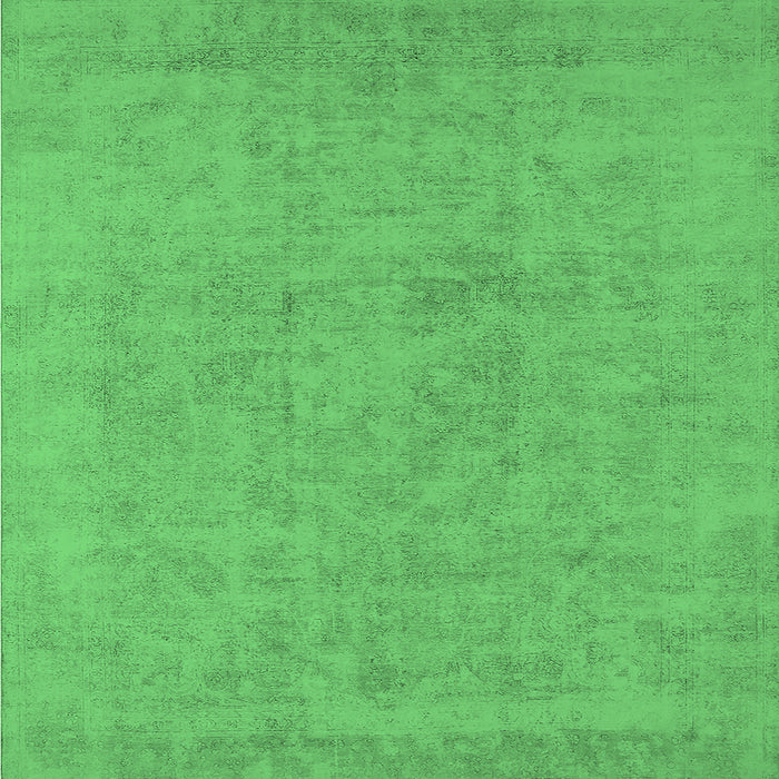 Square Machine Washable Oriental Emerald Green Industrial Area Rugs, wshurb2168emgrn