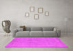 Machine Washable Oriental Pink Industrial Rug in a Living Room, wshurb2168pnk