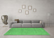 Machine Washable Oriental Emerald Green Industrial Area Rugs in a Living Room,, wshurb2168emgrn