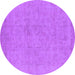 Round Oriental Purple Industrial Rug, urb2168pur