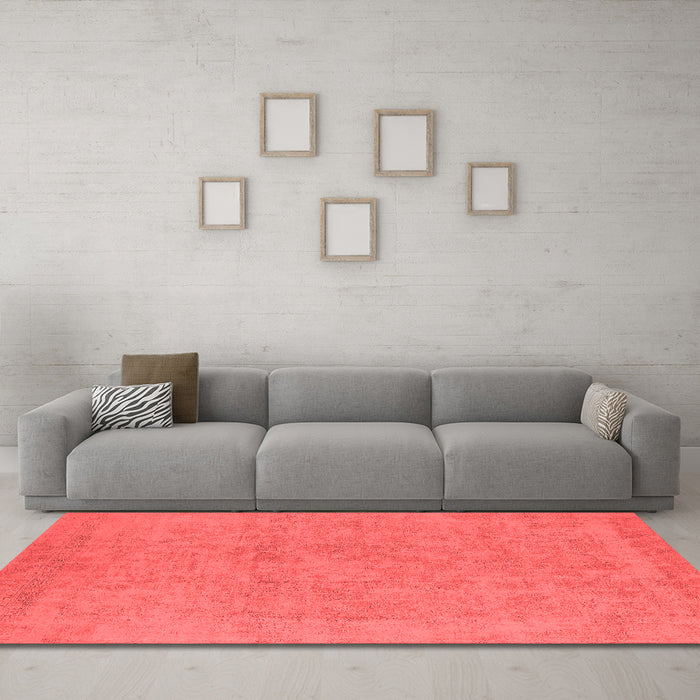Industrial Red Washable Rugs