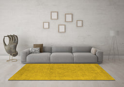 Machine Washable Oriental Yellow Industrial Rug in a Living Room, wshurb2168yw