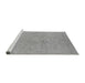 Sideview of Machine Washable Oriental Gray Industrial Rug, wshurb2168gry
