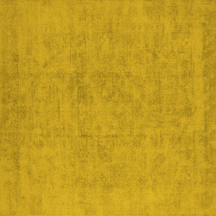 Square Machine Washable Oriental Yellow Industrial Rug, wshurb2168yw