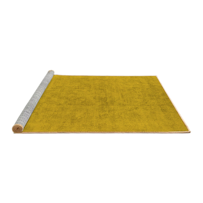 Sideview of Machine Washable Oriental Yellow Industrial Rug, wshurb2168yw