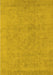Machine Washable Oriental Yellow Industrial Rug, wshurb2168yw