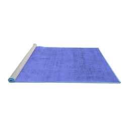 Sideview of Machine Washable Oriental Blue Industrial Rug, wshurb2169blu