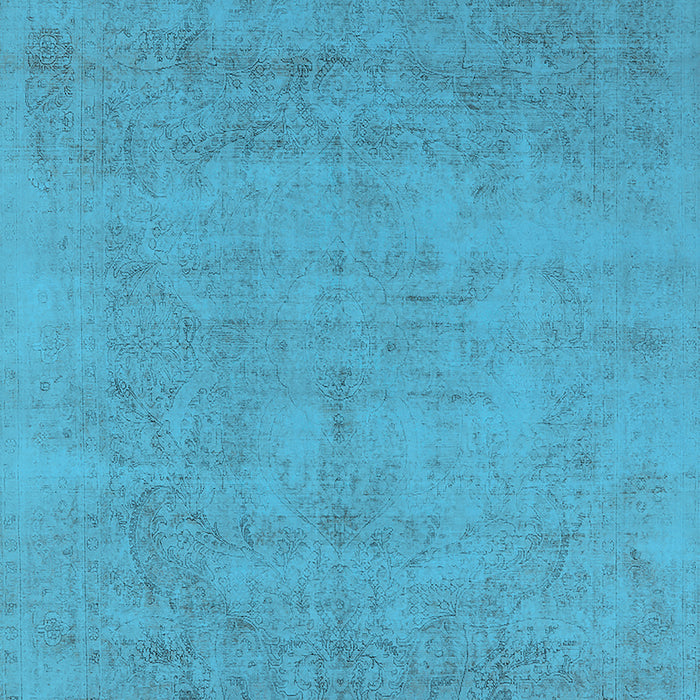 Machine Washable Oriental Light Blue Industrial Rug, wshurb2169lblu