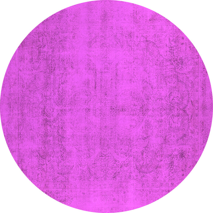Round Oriental Pink Industrial Rug, urb2169pnk