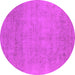 Round Oriental Pink Industrial Rug, urb2169pnk