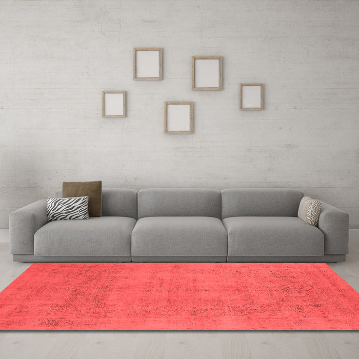 Industrial Red Washable Rugs