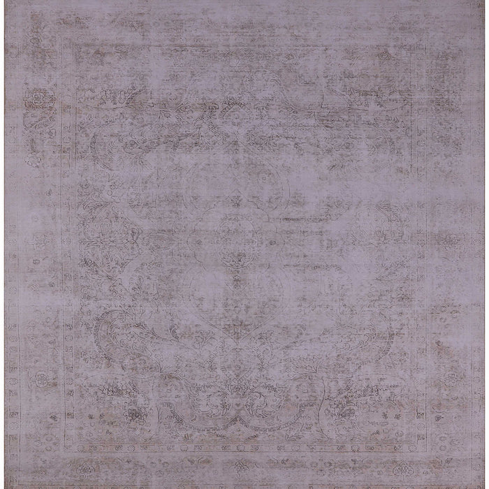 Square Machine Washable Industrial Modern Dark Gray Rug, wshurb2169