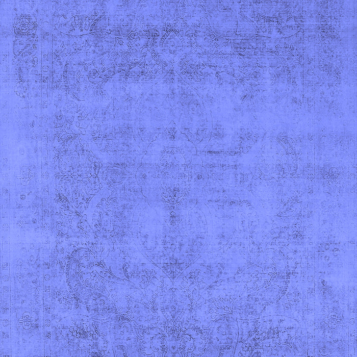 Machine Washable Oriental Blue Industrial Rug, wshurb2169blu