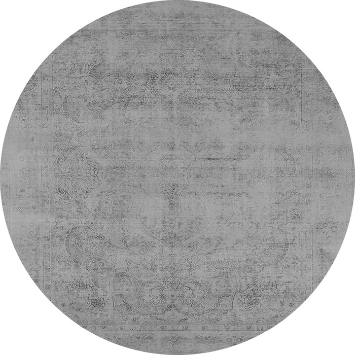 Round Oriental Gray Industrial Rug, urb2169gry
