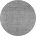 Round Oriental Gray Industrial Rug, urb2169gry