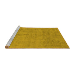 Sideview of Machine Washable Oriental Yellow Industrial Rug, wshurb2169yw