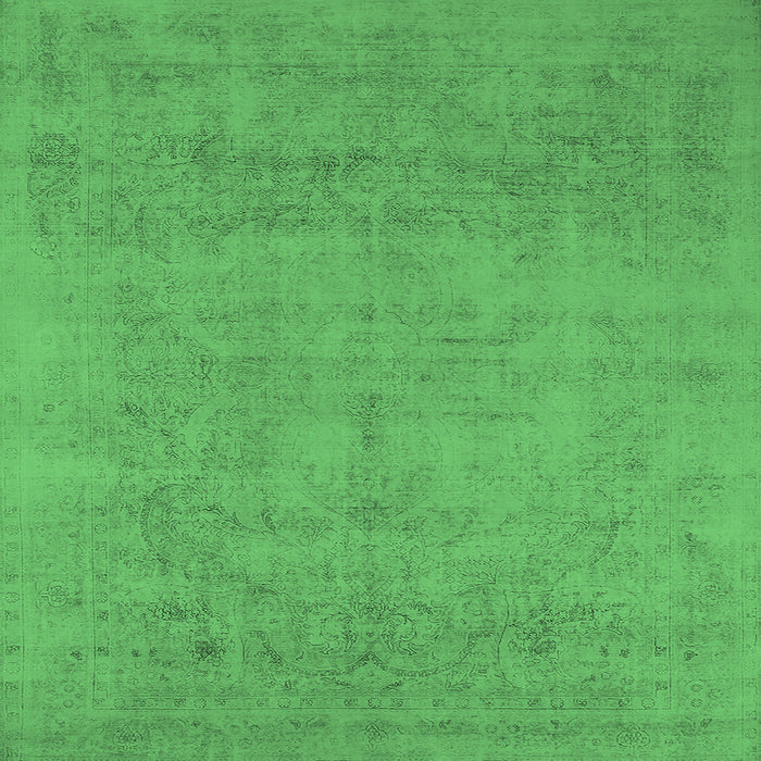 Square Oriental Emerald Green Industrial Rug, urb2169emgrn