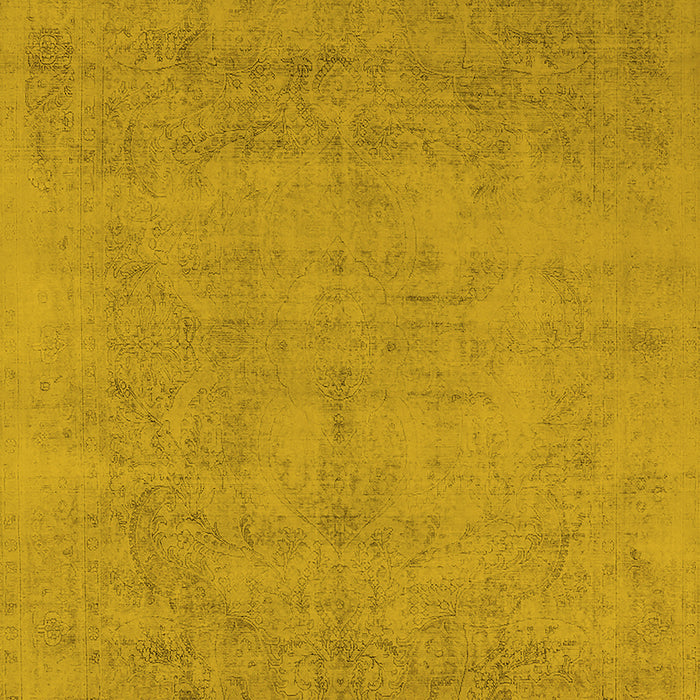 Machine Washable Oriental Yellow Industrial Rug, wshurb2169yw