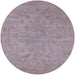 Round Mid-Century Modern Pink Oriental Rug, urb2170