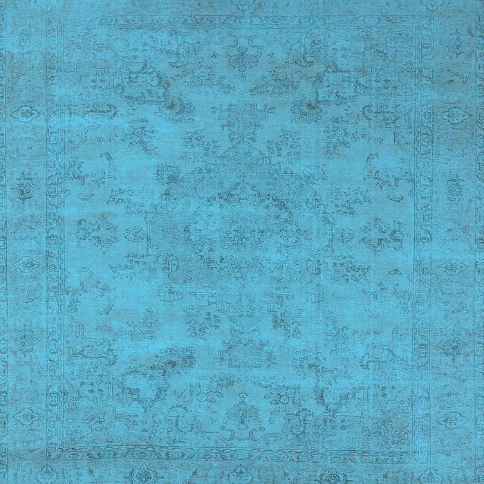 Square Machine Washable Oriental Light Blue Industrial Rug, wshurb2170lblu