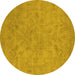 Round Oriental Yellow Industrial Rug, urb2170yw