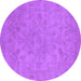 Round Oriental Purple Industrial Rug, urb2170pur