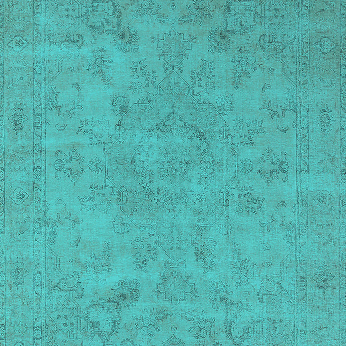 Machine Washable Oriental Turquoise Industrial Area Rugs, wshurb2170turq