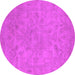 Round Oriental Pink Industrial Rug, urb2170pnk