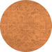 Round Oriental Orange Industrial Rug, urb2170org