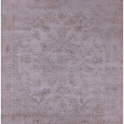 Square Mid-Century Modern Pink Oriental Rug, urb2170