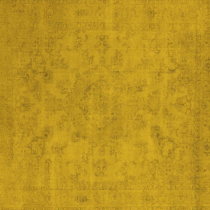 Square Machine Washable Oriental Yellow Industrial Rug, wshurb2170yw