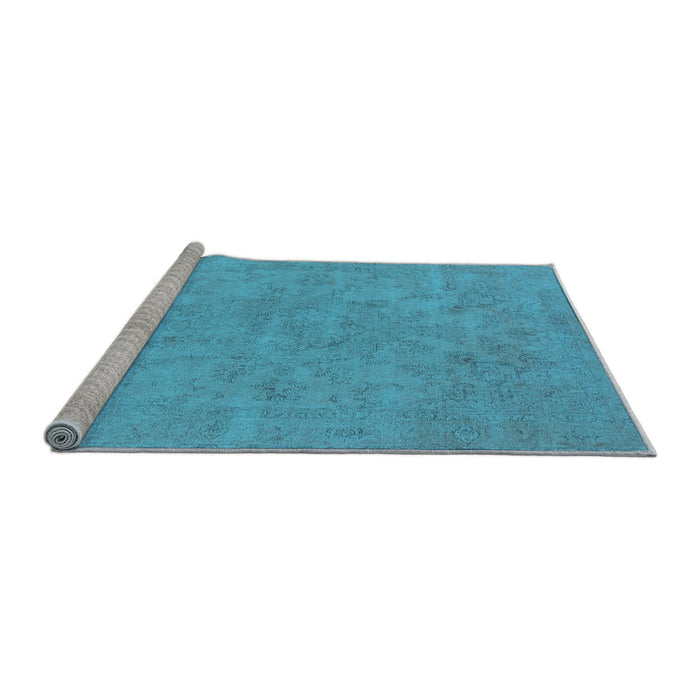 Sideview of Machine Washable Oriental Light Blue Industrial Rug, wshurb2170lblu