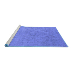Sideview of Machine Washable Oriental Blue Industrial Rug, wshurb2170blu