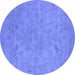 Round Oriental Blue Industrial Rug, urb2170blu