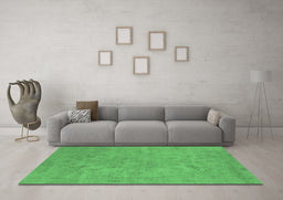 Machine Washable Oriental Emerald Green Industrial Area Rugs in a Living Room,, wshurb2170emgrn