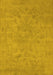 Machine Washable Oriental Yellow Industrial Rug, wshurb2170yw