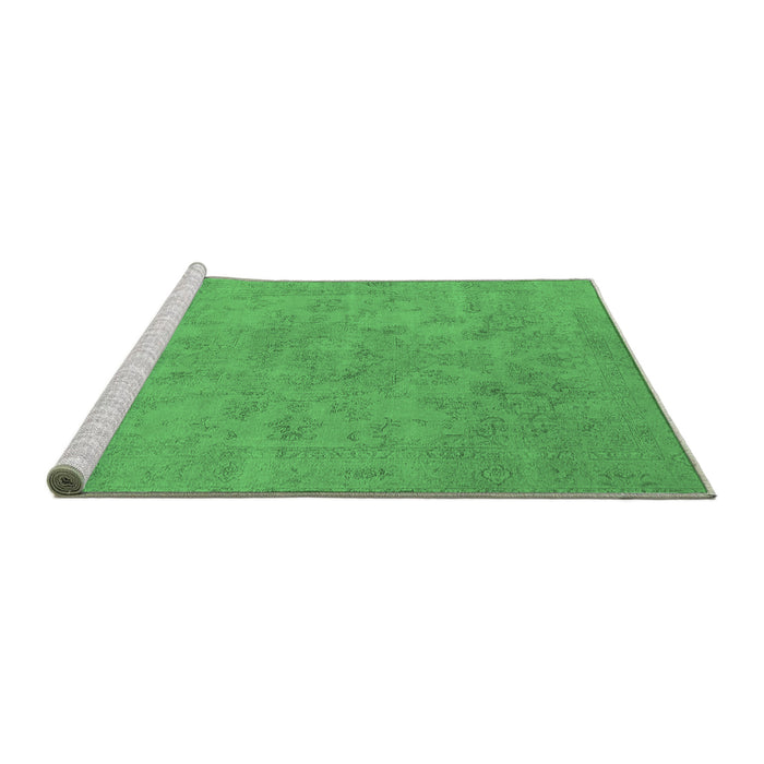 Sideview of Machine Washable Oriental Emerald Green Industrial Area Rugs, wshurb2170emgrn