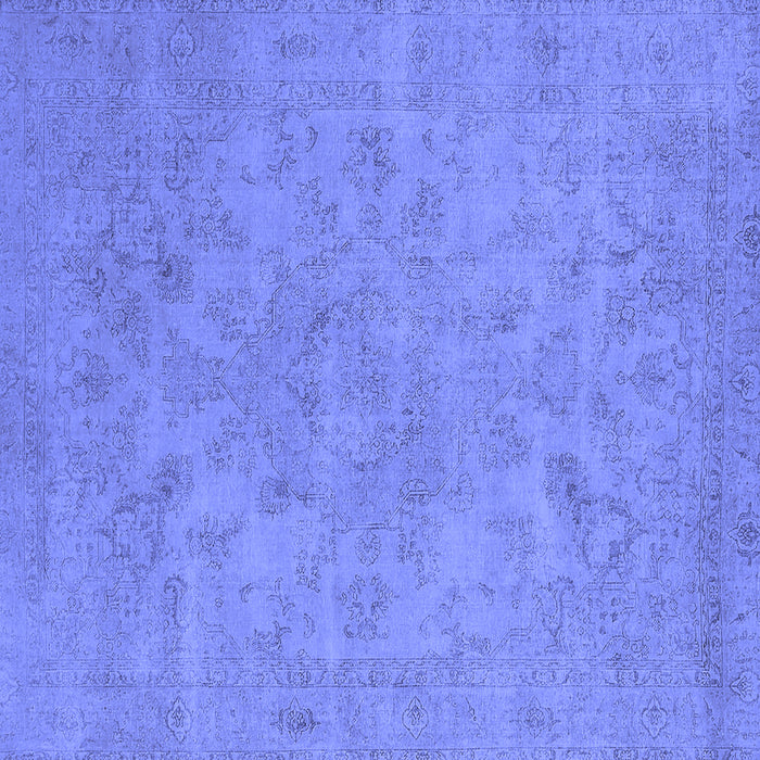 Square Machine Washable Oriental Blue Industrial Rug, wshurb2170blu