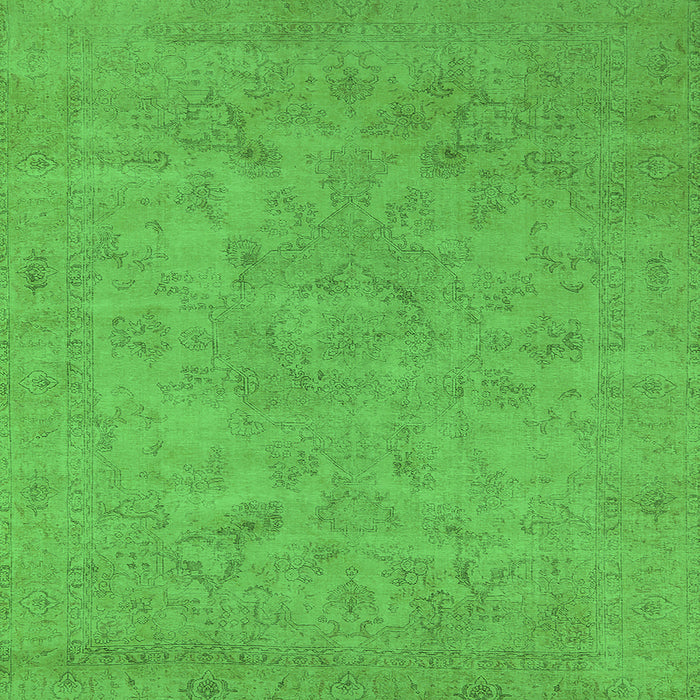 Square Machine Washable Oriental Green Industrial Area Rugs, wshurb2170grn